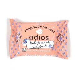 Adios Compostable Pet Wipes 25pk Fashion