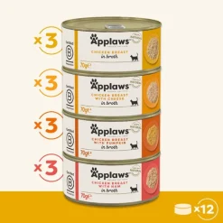 Applaws Chicken Multipack Wet Cat Food Tin 70g x 12 Outlet