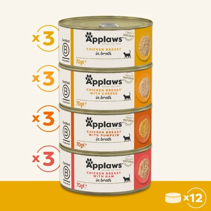 Applaws Chicken Multipack Wet Cat Food Tin 70g x 12 Outlet