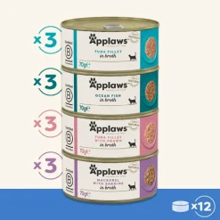 Applaws Fish Deluxe Multipack Wet Cat Food Tin 70g x 12 Outlet