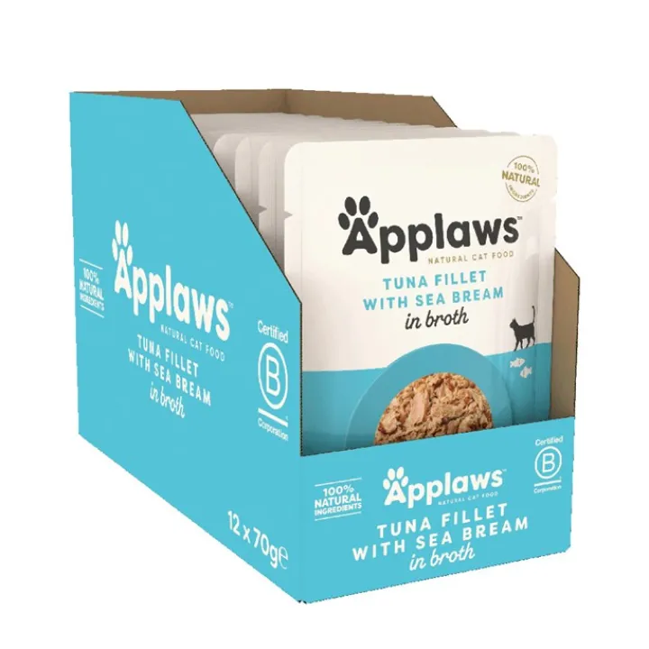 Applaws Tuna Fillet & Sea Bream Wet Cat Food Pouch 70g New