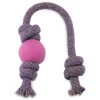 Beco Natural Rubber Ball on Rope Pink Dog Toy Best