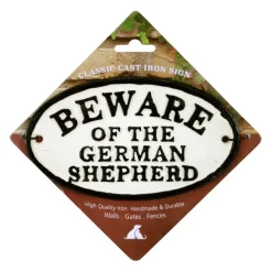 Magnet & Steel Beware Of The German Shepherd Cast Iron Oval Sign Sale