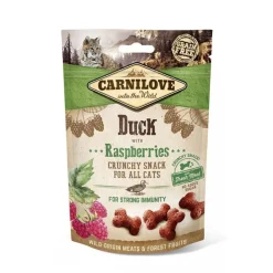 Carnilove Crunchy Cat Treats Duck with Raspberries 50g New