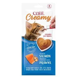 Catit Creamy Salmon & Prawn Cat Treat 10g x 4 Fashion
