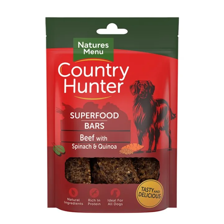 Natures Menu Country Hunter Superfood Bar Beef with Spinach & Quinoa 100g Clearance