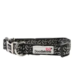 Doodlebone Padded Dog Collar Coal Leopard Best