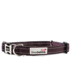 Doodlebone Padded Dog Collar Burgundy Clearance