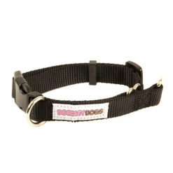 Doodley Dogs Black Plain Nylon Dog Collar Discount
