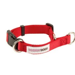 Doodley Dogs Red Plain Nylon Dog Collar Fashion