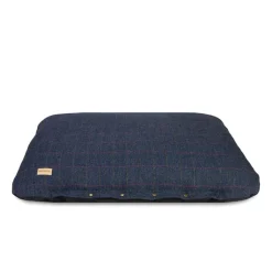 Earthbound Traditional Tweed Flat Cushion Navy Outlet