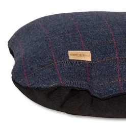 Earthbound Traditional Tweed Flat Cushion Navy Outlet