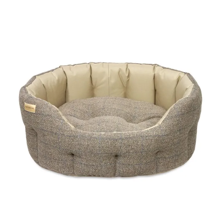 Earthbound Traditonal Tweed & Waterproof Round Dog Bed Beige Online