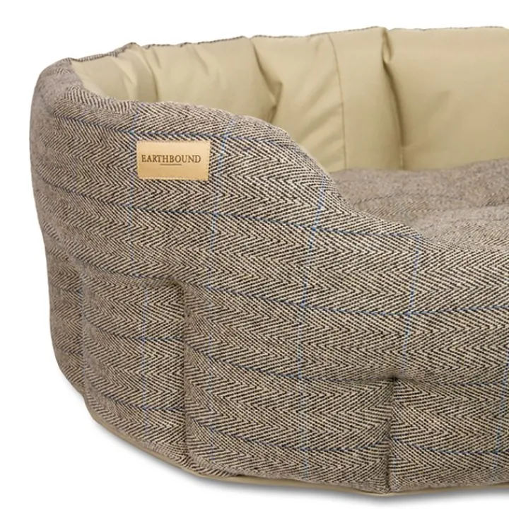 Earthbound Traditonal Tweed & Waterproof Round Dog Bed Beige Online