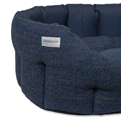 Earthbound Traditonal Tweed & Waterproof Round Dog Bed Midnight Blue Sale