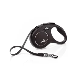 Flexi Classic S Tape 5m Black Fashion