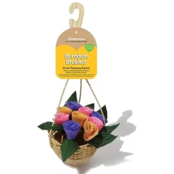Rosewood Floral Hanging Basket Small Animal Toy New