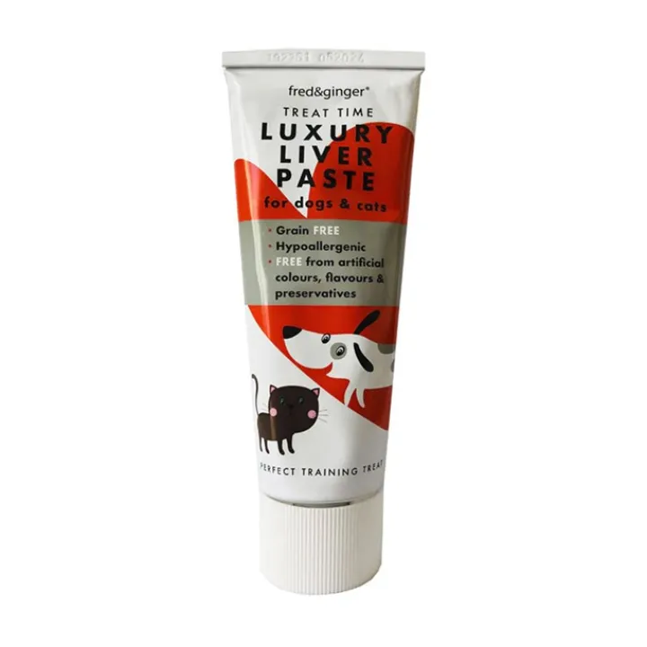 Fred & Ginger Luxury Liver Paste Dog Treat 75g New