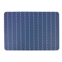 Great & Small Basic Food Pet Mat Blue Zigzag Fashion