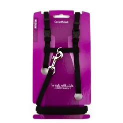 Great & Small Cat Harness & Lead Black Fashion