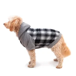 Great & Small Country Adventure Black Check Dog Hoodie Clearance