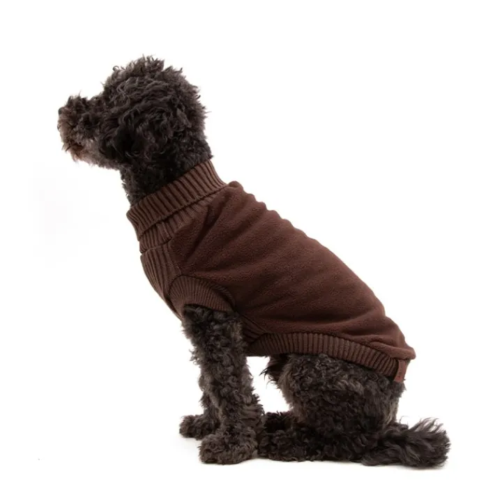 Great & Small Country Fleece Jumper Brown Dog Coat New