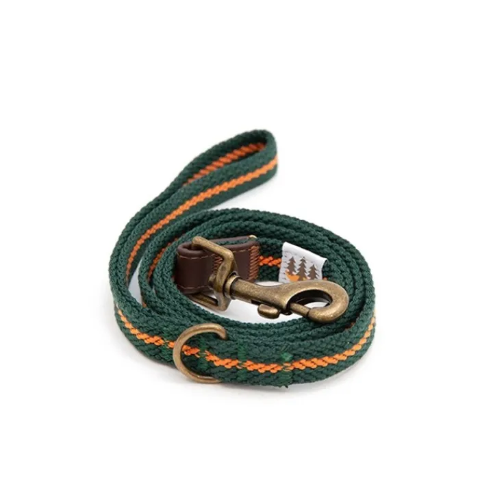 Great & Small Country Woven Dog Lead Green/Orange New