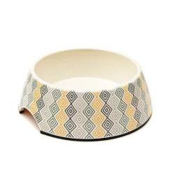 Great & Small Cream Diamond Melamine Pet Bowl Best