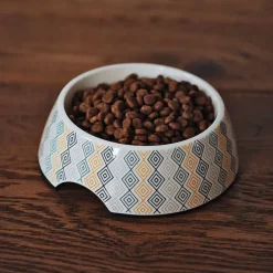 Great & Small Cream Diamond Melamine Pet Bowl Best