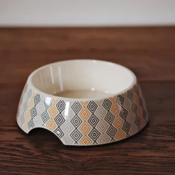 Great & Small Cream Diamond Melamine Pet Bowl Best