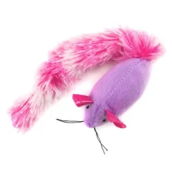 Great & Small Fiesta Plush Mouse Purple with Pink Tail Cat Toy Best