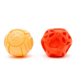 Great & Small Frubba Red Irregular Ball & Orange Paw Ball Dog Toy Hot