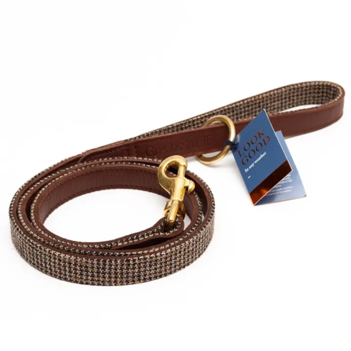 Great & Small Hawkhurst Leather Dog Lead Tweed Clearance