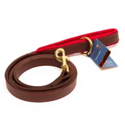 Great & Small Hawkhurst Leather Dog Lead Padded Red Discount