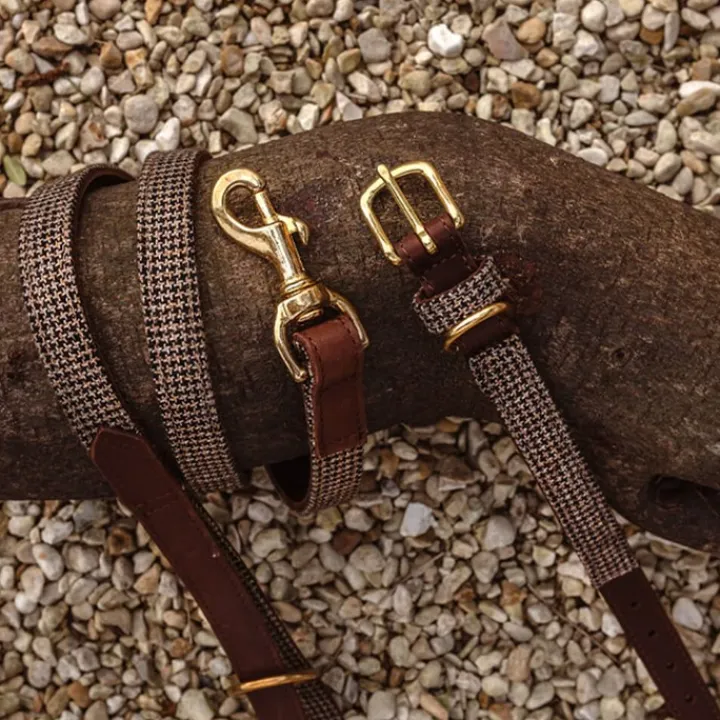 Great & Small Hawkhurst Leather Dog Lead Tweed Clearance