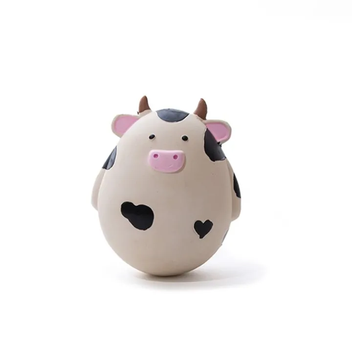 Great & Small Lets Play Latex & Rubber Roly Poly Cow Dog Toy Hot