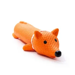 Great & Small Lets Play Latex Squeaky Long Fox Dog Toy New