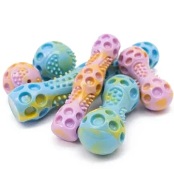 Great & Small Let's Play Loud TPR Dumbbell Dog Toy Large New