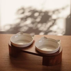 Great & Small Penrose Raised Wooden Stand & Double Cat Bowls Sale