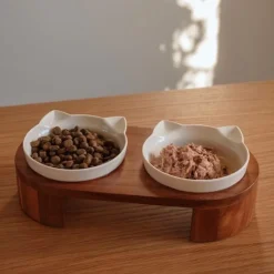 Great & Small Penrose Raised Wooden Stand & Double Cat Bowls Sale
