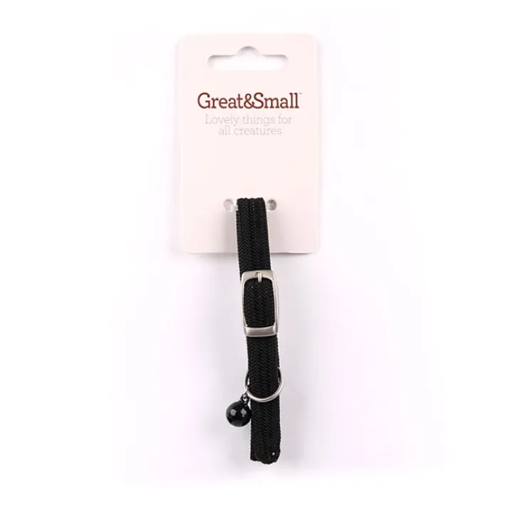 Great & Small Plain Black Cat Collar Clearance