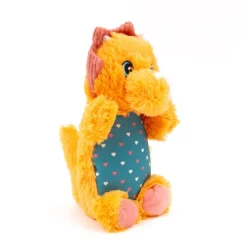 Great & Small Puppy Love Yellow Triceratops Dog Toy New