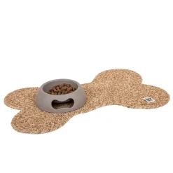 Green Elk Jute Bone Dog Feeding Mat New