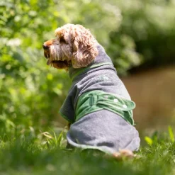 Harbour Hounds Drying Robe Grey/Green Exclusive Colour Discount