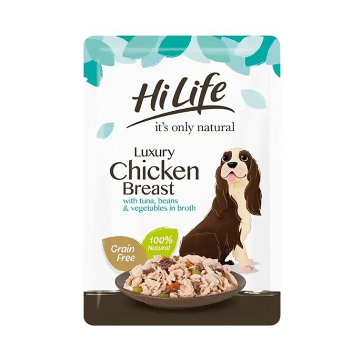 HiLife It's Only Natural The Luxury Broth Collection Chicken Wet Dog Food 100g x 15 Clearance