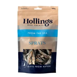 Hollings Sprats Dog Treats 100g Hot