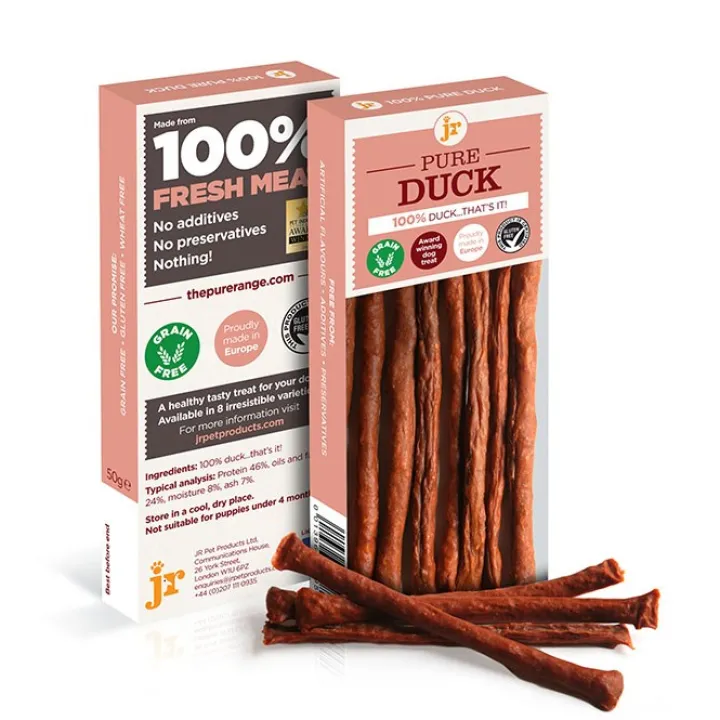 JR 100% Pure Duck Sticks Dog Treats 50g New
