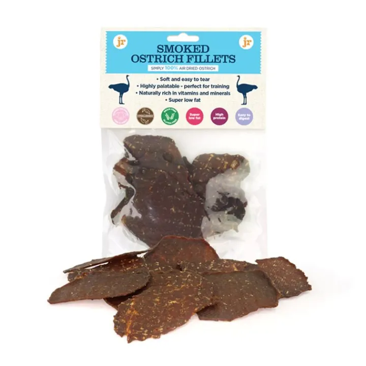 JR Ostrich Fillets Dog Treats 80g New