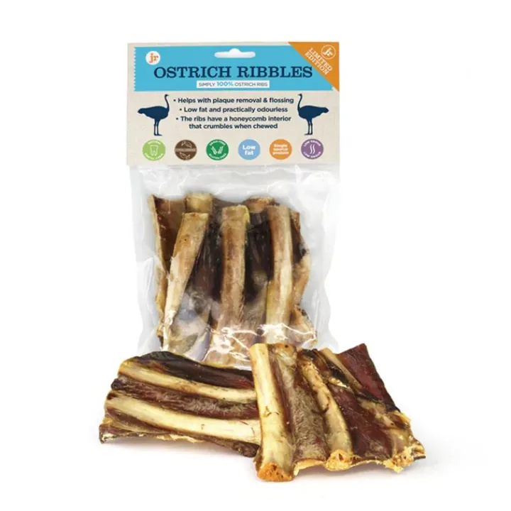 JR Ostrich Ribbles Dog Treats (2) Clearance