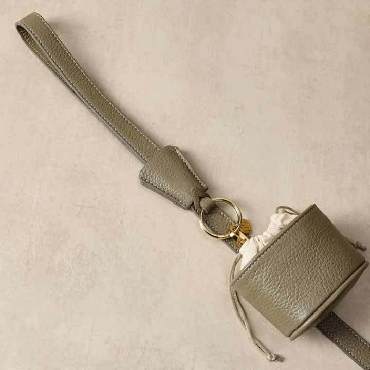Lily & Leo Leather Flat Dog Lead Sage New